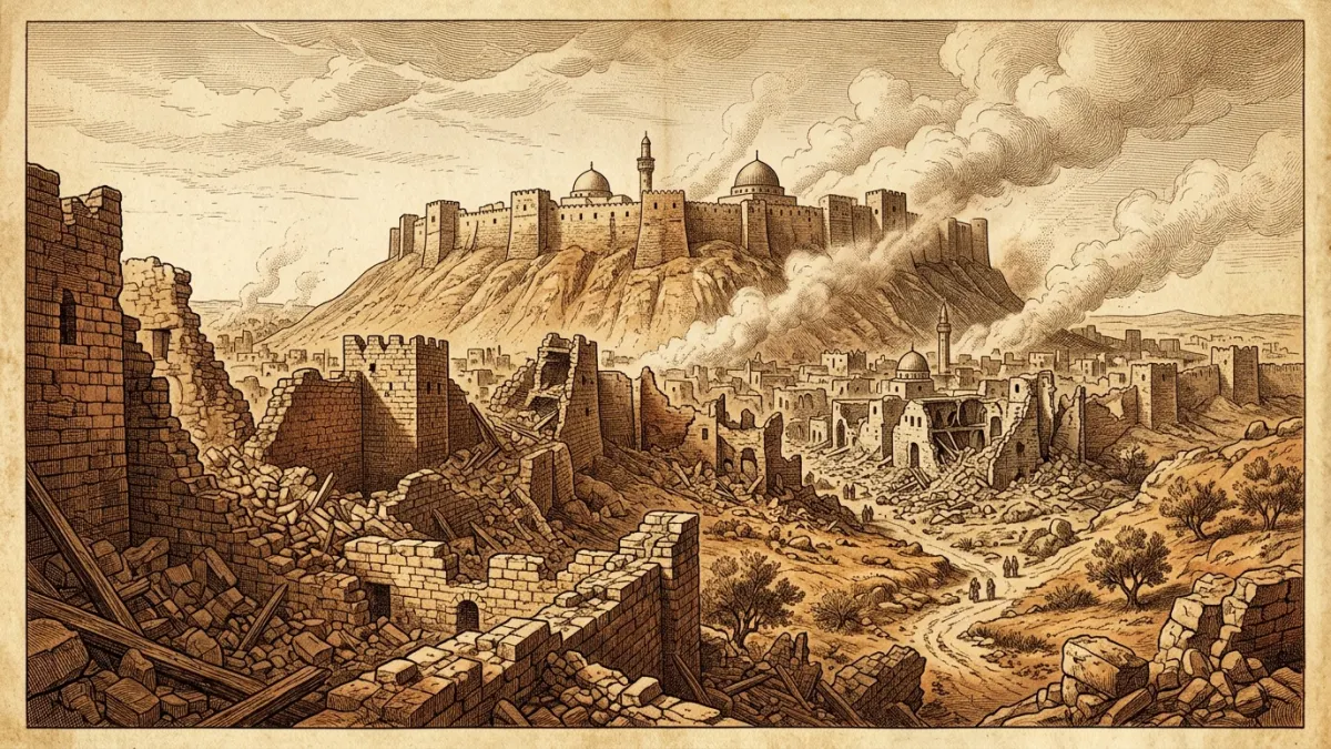 1138 depreminde yıkılan kale (temsili)
