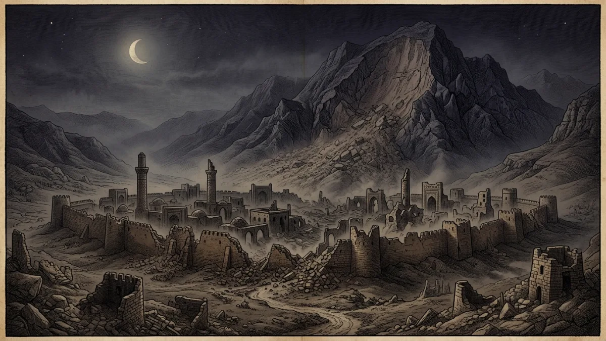 1139 depreminde yıkılan Gence ve Kapaz Dağı (temsili)