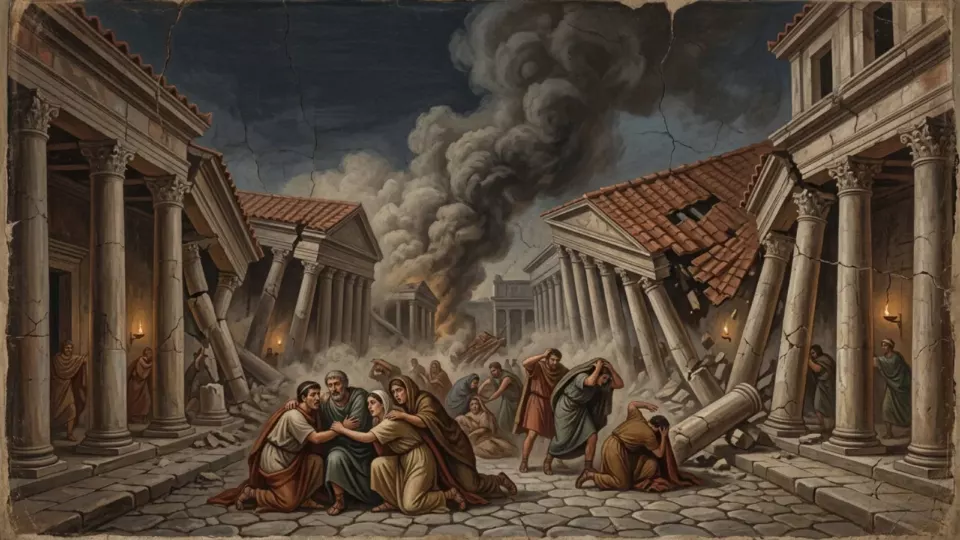 Deprem anı (temsili)