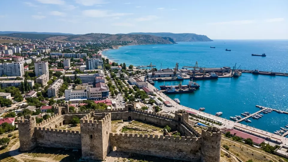 Bugünkü Feodosiya ve Ceneviz surları (temsili)