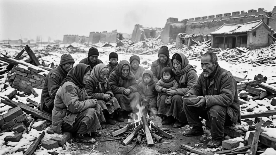 Depremden sonra kışta evsiz kalanlar (temsili)