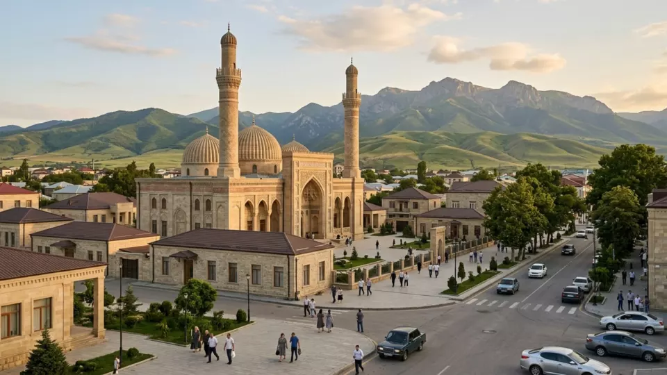 Bugünkü Şamahı ve yeniden yapılmış Cuma Camii