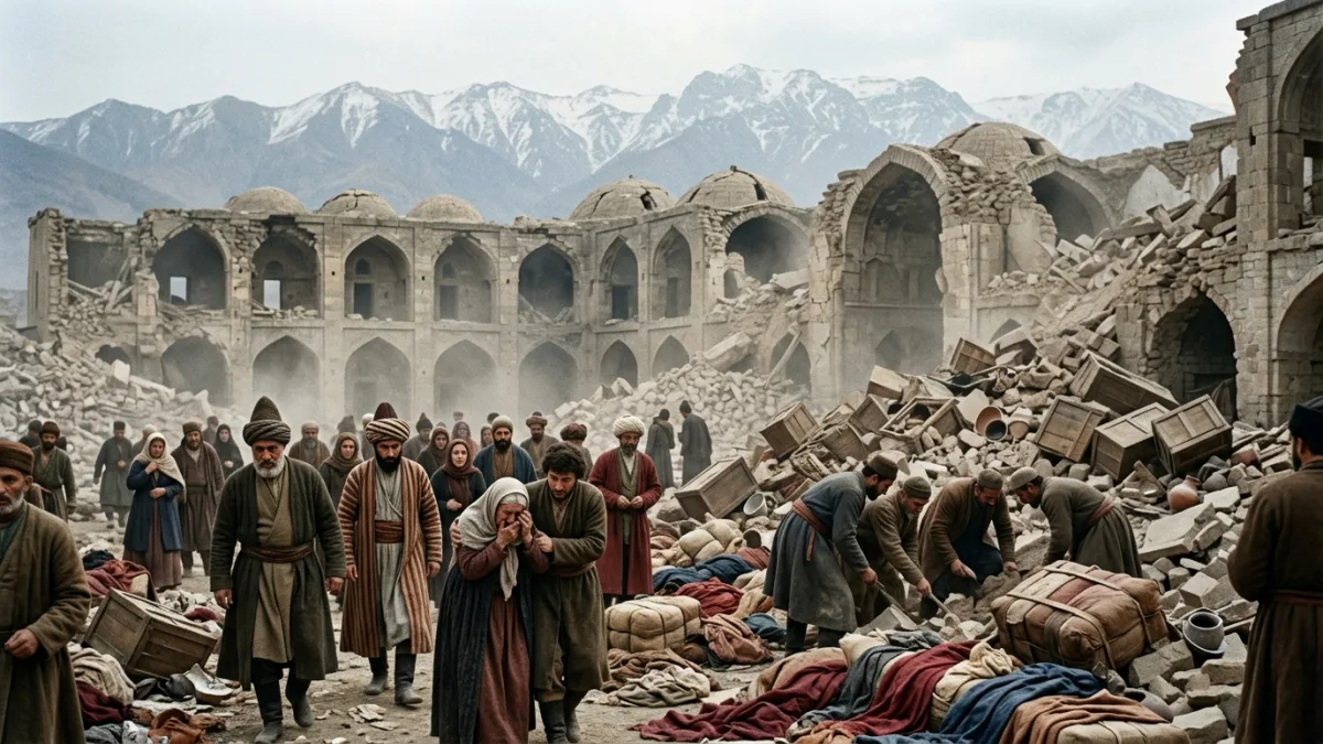 1667 depreminde yıkılan Şamahı (temsili)