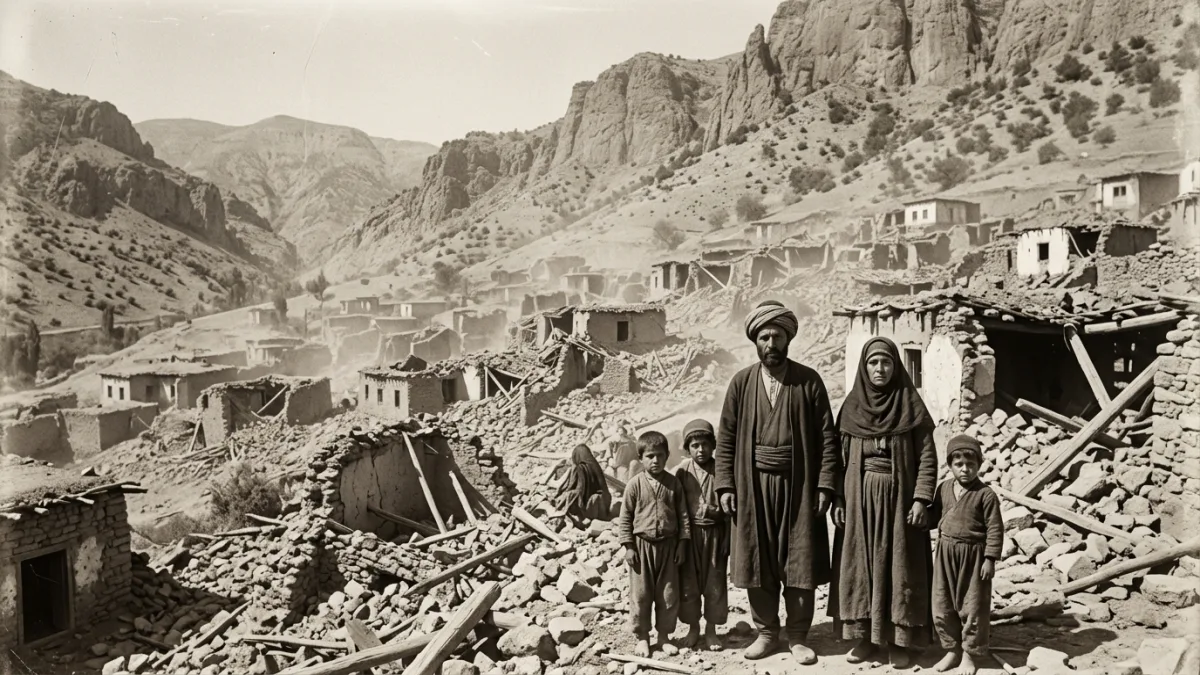 1668 depreminde yıkılan bir Anadolu kasabası (temsili)