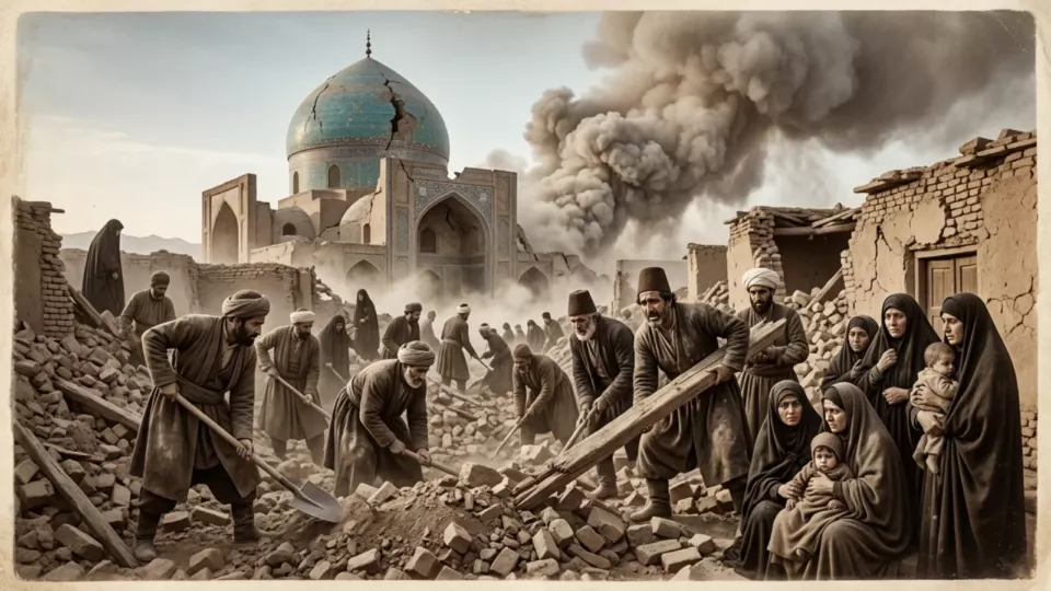 1721 depreminde yıkılan Tebriz (temsili)