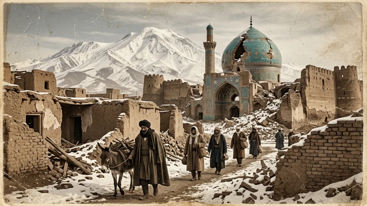 18. yüzyılda depremle yıkılan Tebriz (temsili)