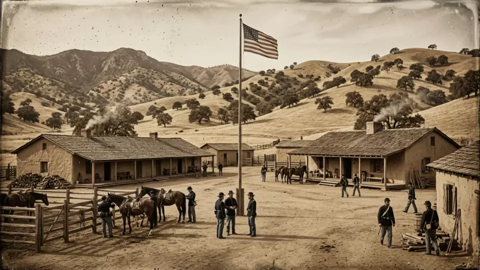 1857'de Fort Tejon (temsili)