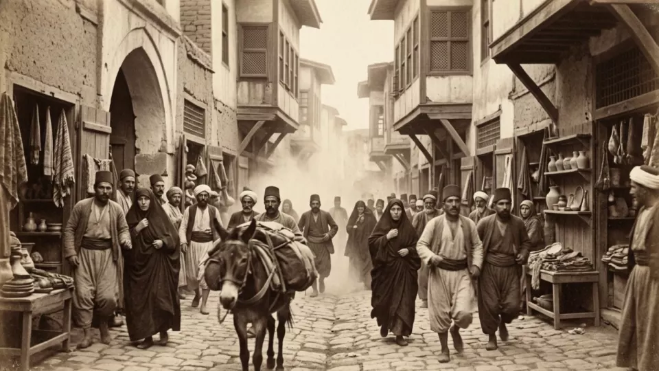 Sarsıntı anında Erzurum çarşısı (temsili)