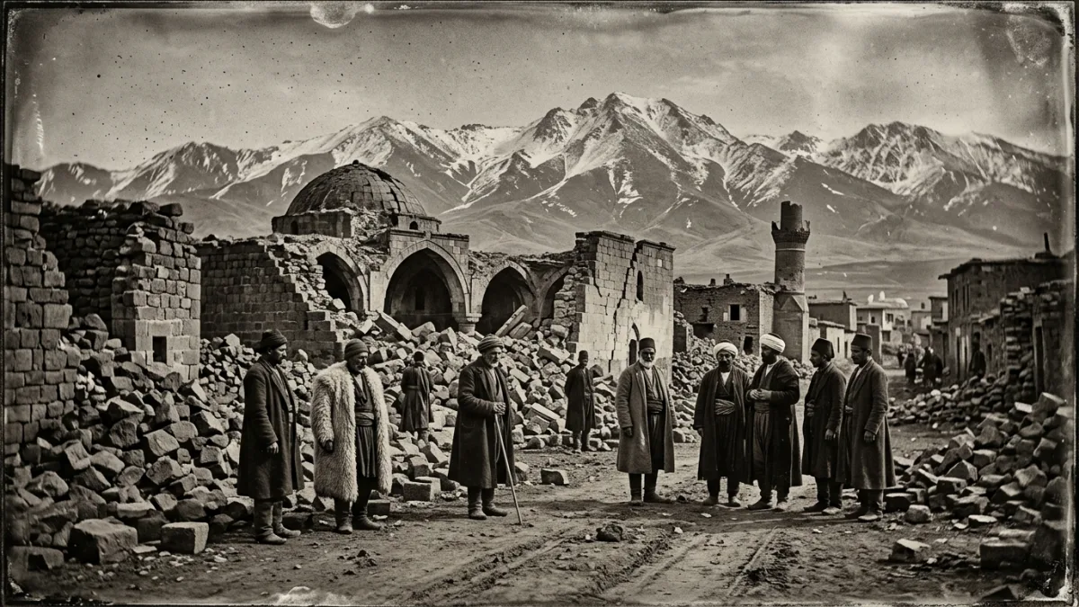 1859 Erzurum depreminde yıkılan kervansaray (temsili)