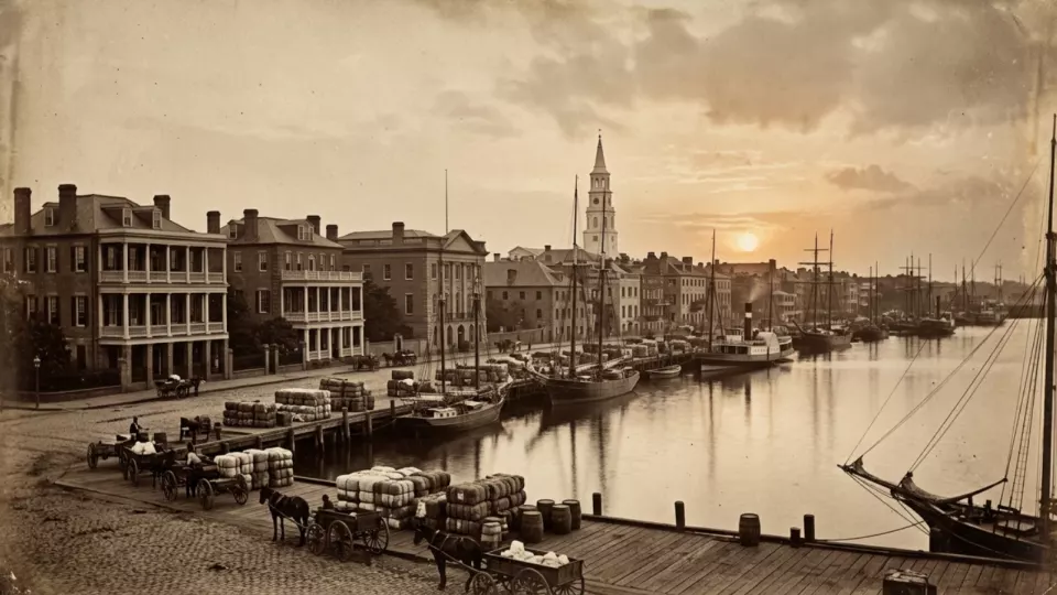 Depremden önceki akşam Charleston limanı (temsili)