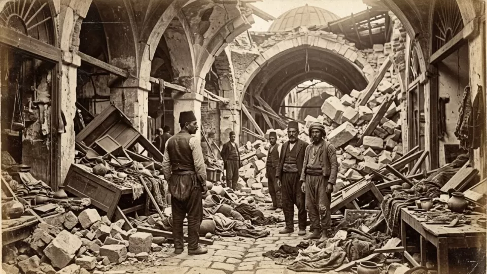 Yıkılan Kapalıçarşı (temsili)