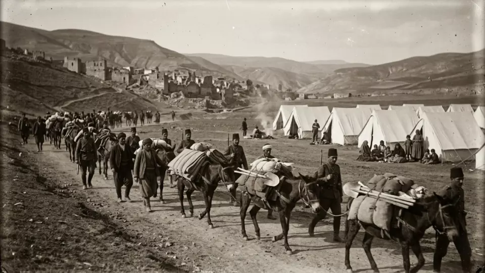 Malazgirt'e gelen çadır ve işçiler (temsili)