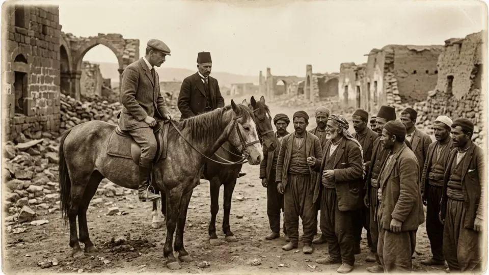 Malazgirt'te yabancı bir heyet (temsili)