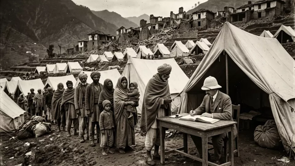 Dharamsala'da depremzedelerin çadırları (temsili)