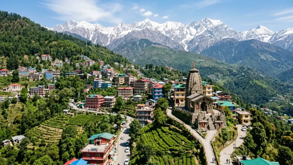 Bugünkü Dharamsala ve Kangra vadisi (temsili)