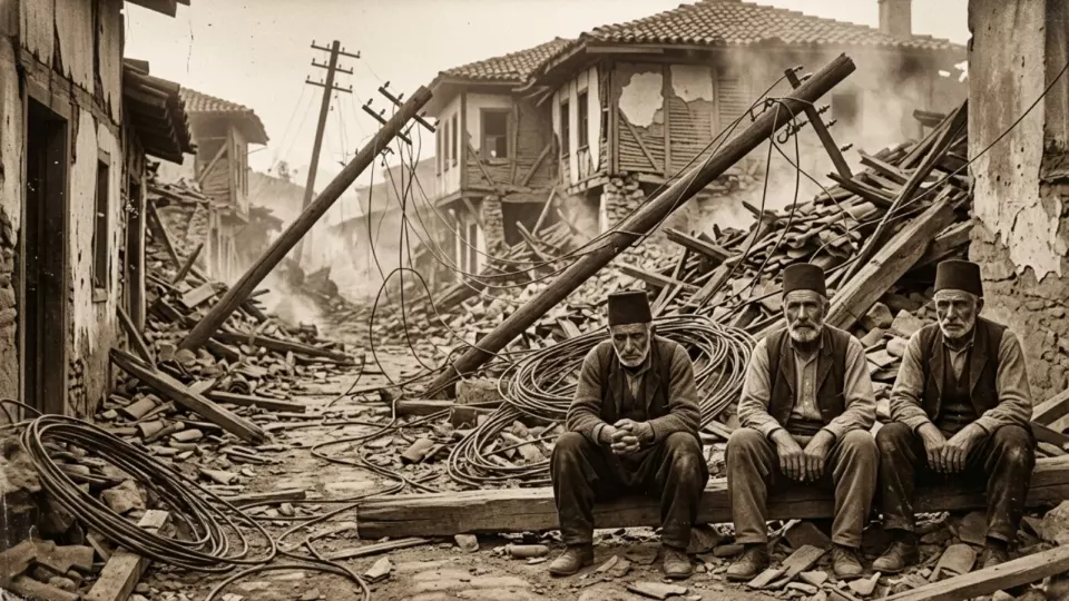 Kopan telgraf hatları (temsili)