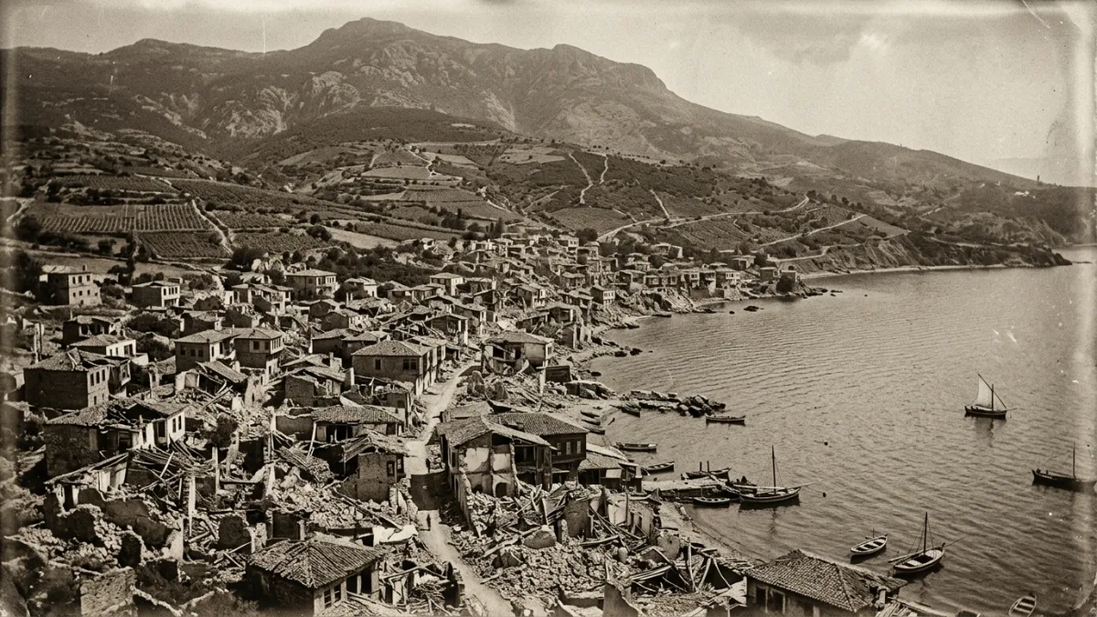 1912 depreminde yıkılan Mürefte (temsili)