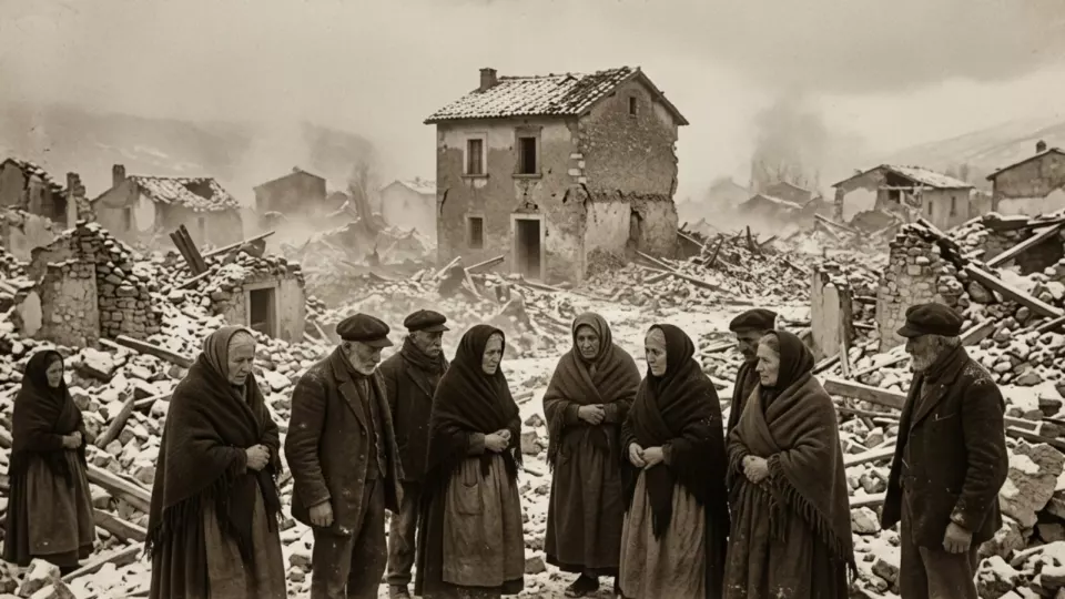 Depremden sonra Avezzano (temsili)