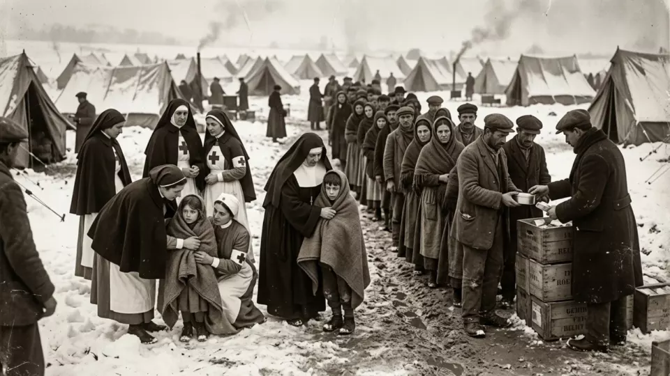 Depremzedeler ve yetimler için kurulan çadırlar (temsili)
