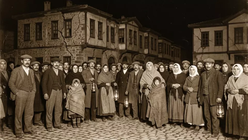 Deprem gecesi sokağa dökülen İzmirliler (temsili)