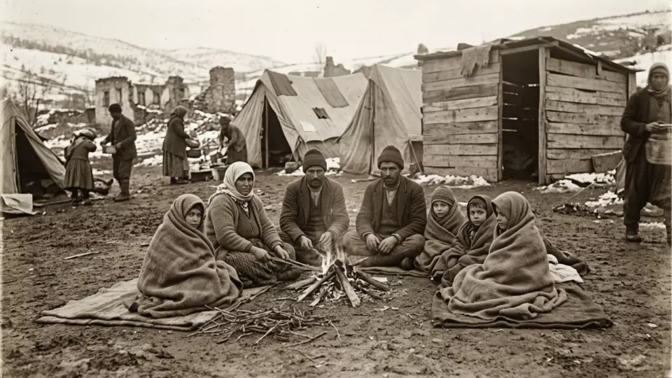 Kışa giren Torbalı depremzedeleri (temsili)