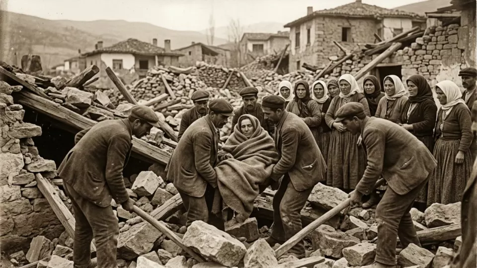 Enkaz başında kurtarma (temsili)