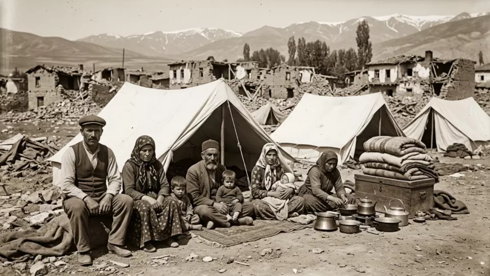 Depremden sonra çadırlar (temsili)