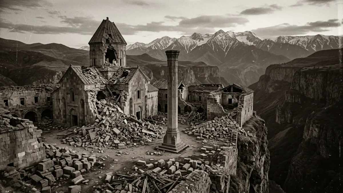 1931 depreminde hasar gören Tatev Manastırı (temsili)