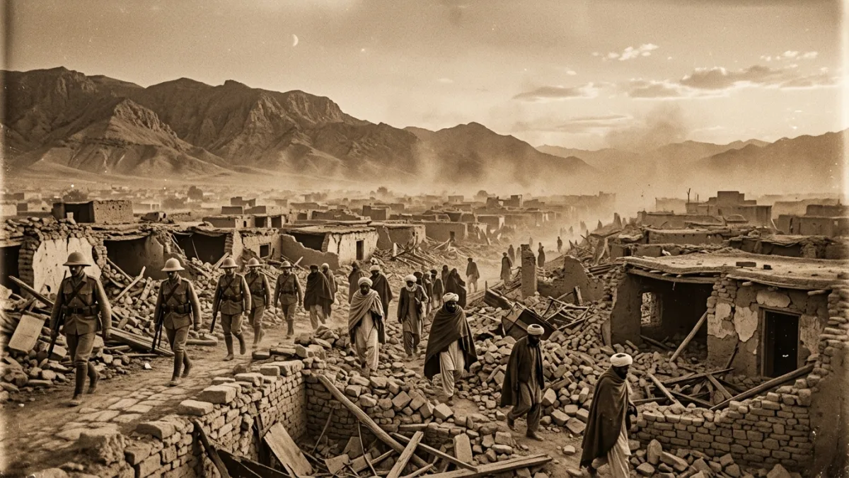 1935 depreminde yıkılan Quetta (temsili)
