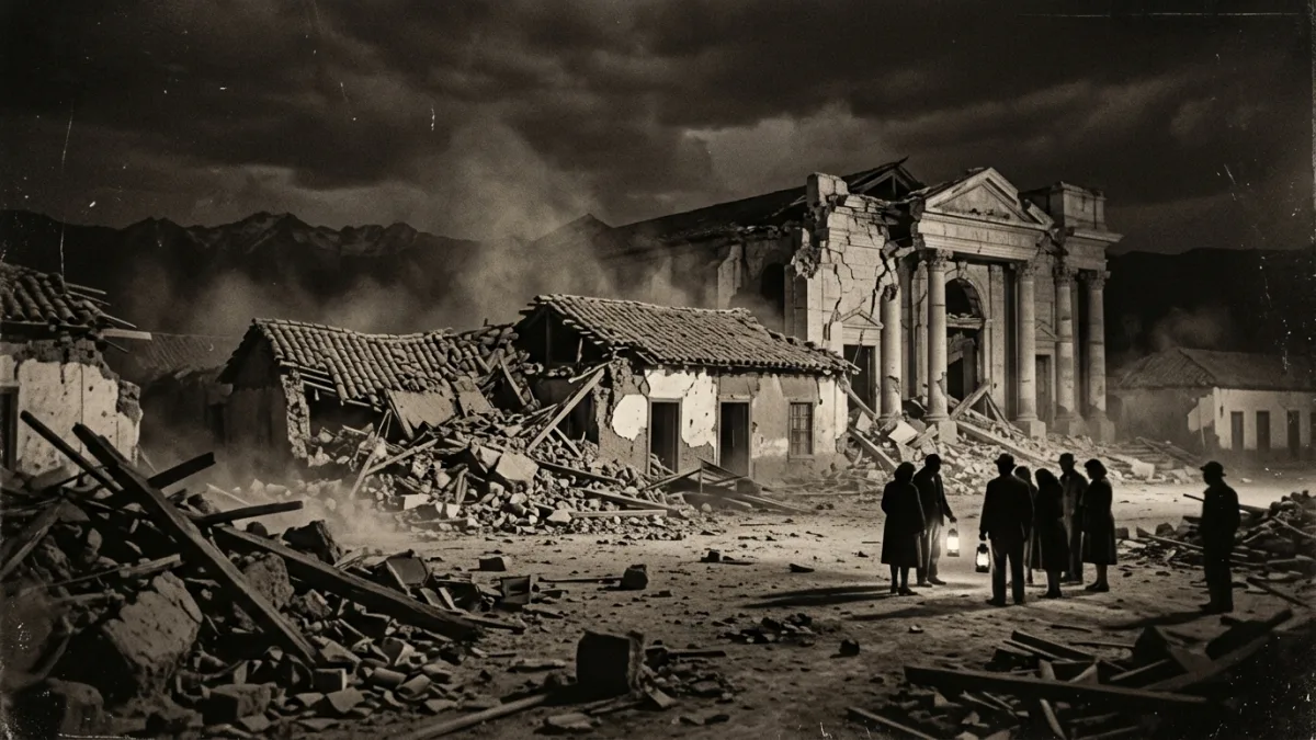1939 depreminde yıkılan Chillán (temsili)