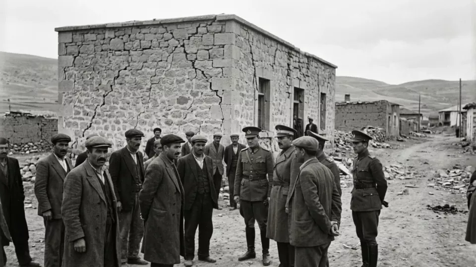Hasar gören hükümet konağı (temsili)