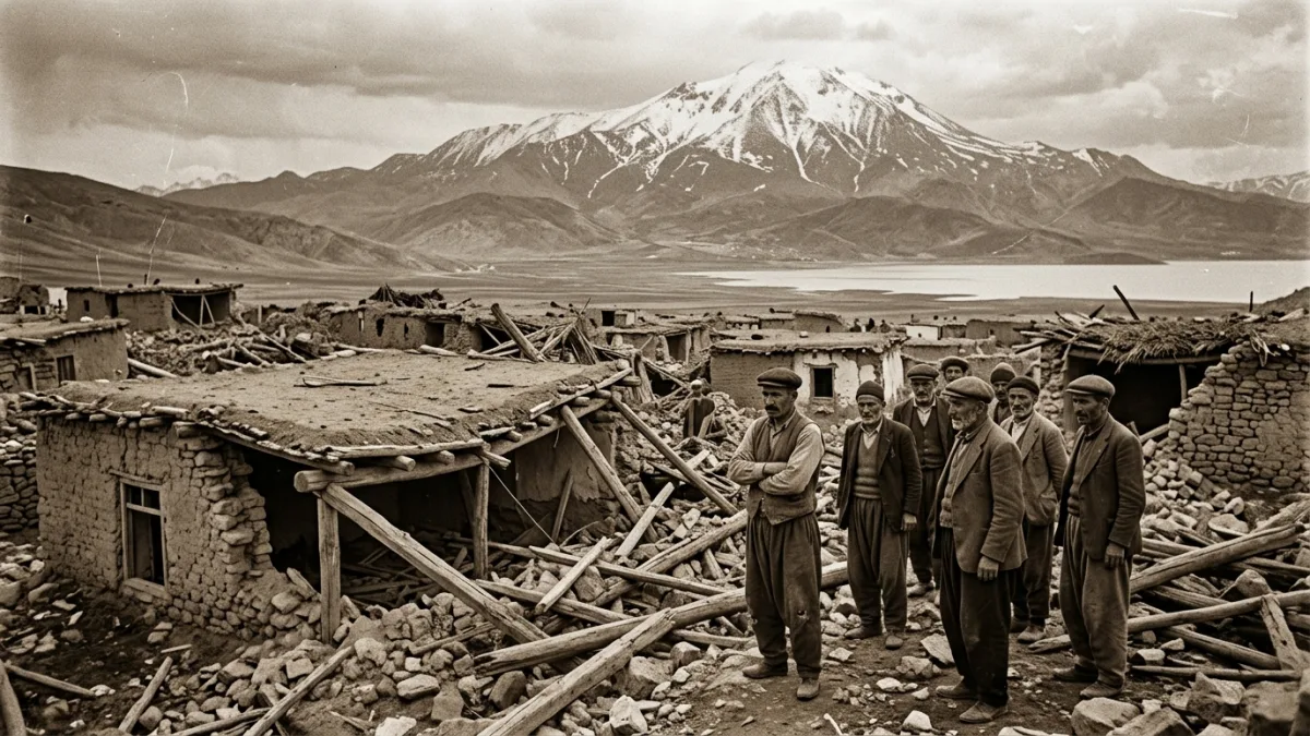 1941 Erciş depreminde yıkılan bir köy (temsili)