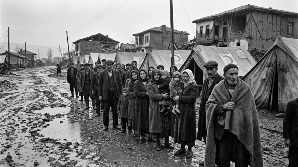 Depremden sonra gelen yağmur (temsili)