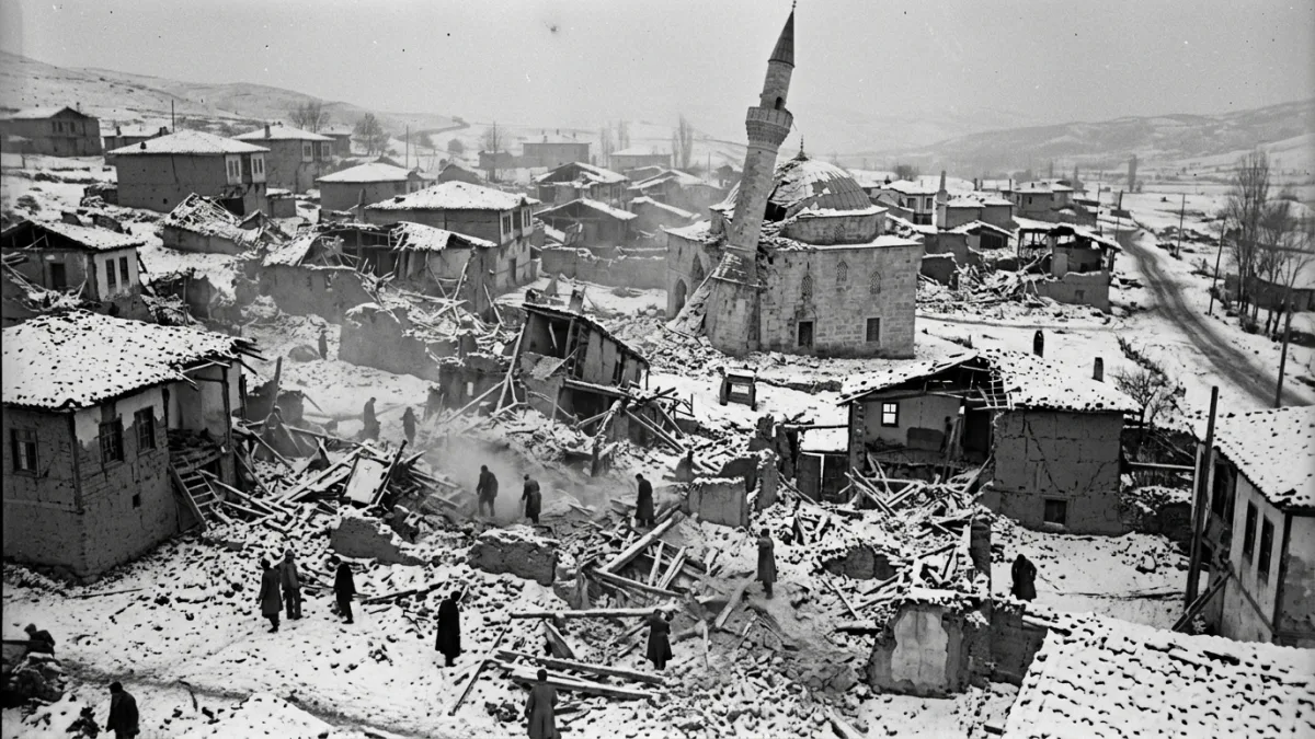 1943 depreminde yıkılan Tosya (temsili)