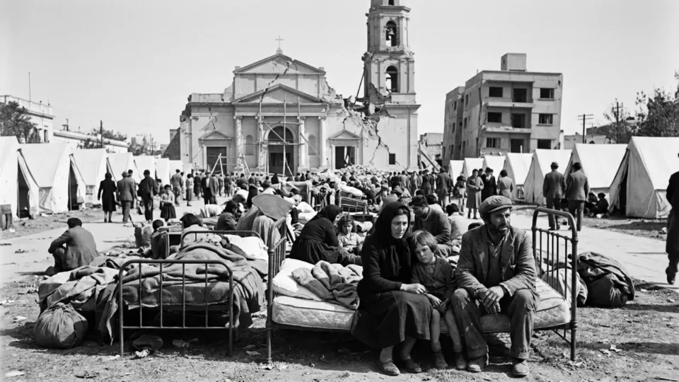 Depremden sonra meydanlarda kamp kuran aileler (temsili)