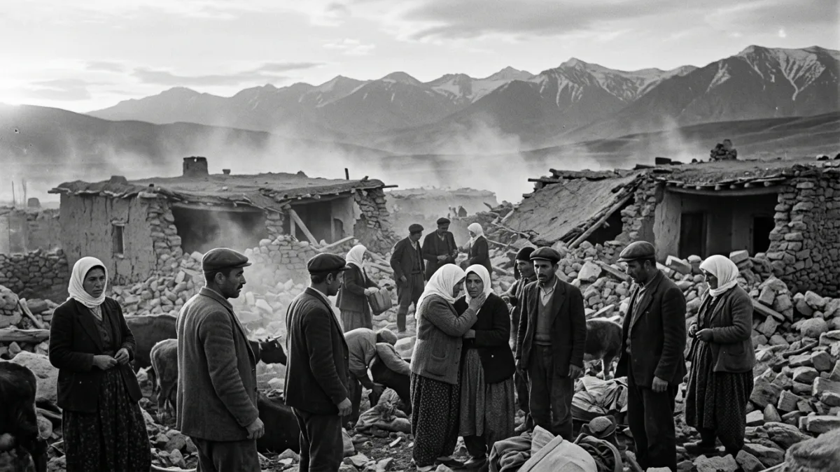 1946 Varto depreminde yıkılan bir köy (temsili)