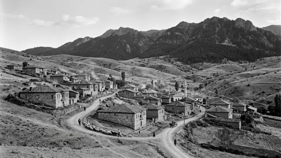 1951'de Kurşunlu'da bir köy (temsili)
