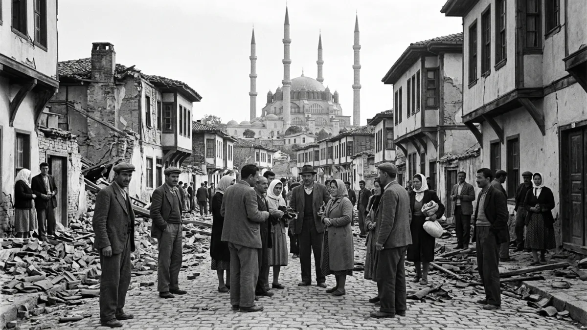 1953 Edirne depreminde hasar gören evler (temsili)