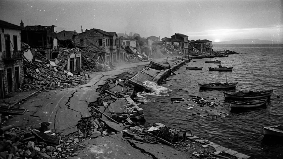Çöken evler ve rıhtım (temsili)
