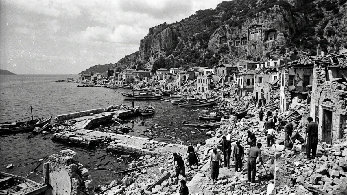 1957 depreminde yıkılan Fethiye (temsili)