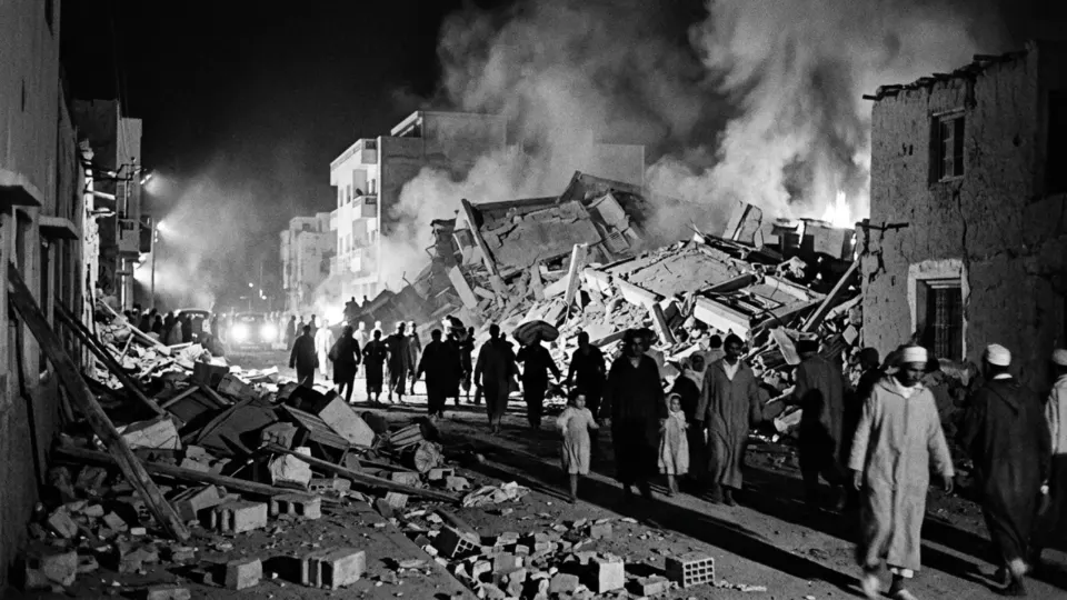 Agadir deprem gecesi (temsili)