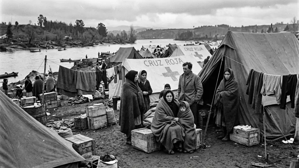 Valdivia'da çadırlar (temsili)
