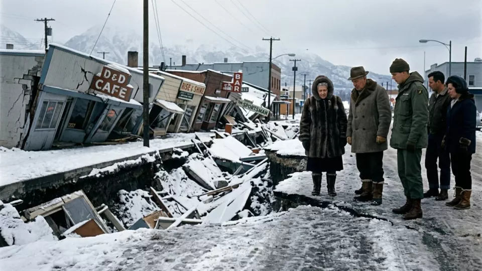 Anchorage'da çöken cadde (temsili)