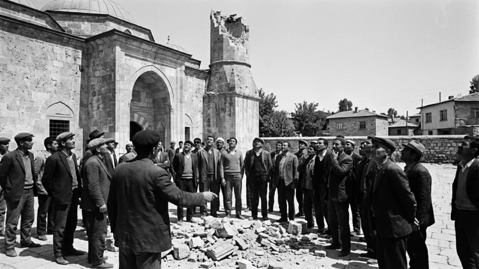 Başlığı yıkılan minare (temsili)