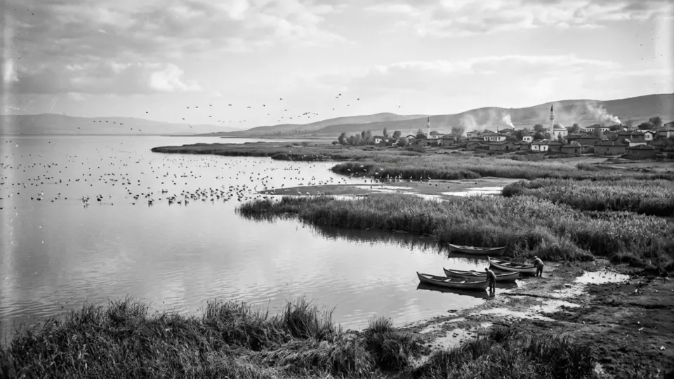 1964'te Manyas Gölü kıyısı (temsili)