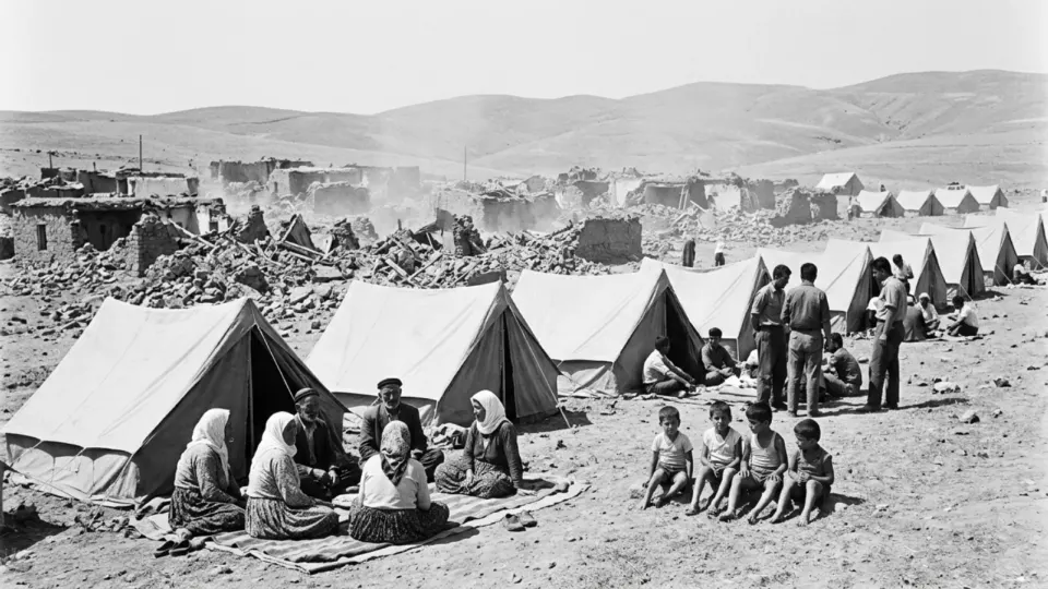 Ağustos 1966'da yeniden yıkılan köy (temsili)