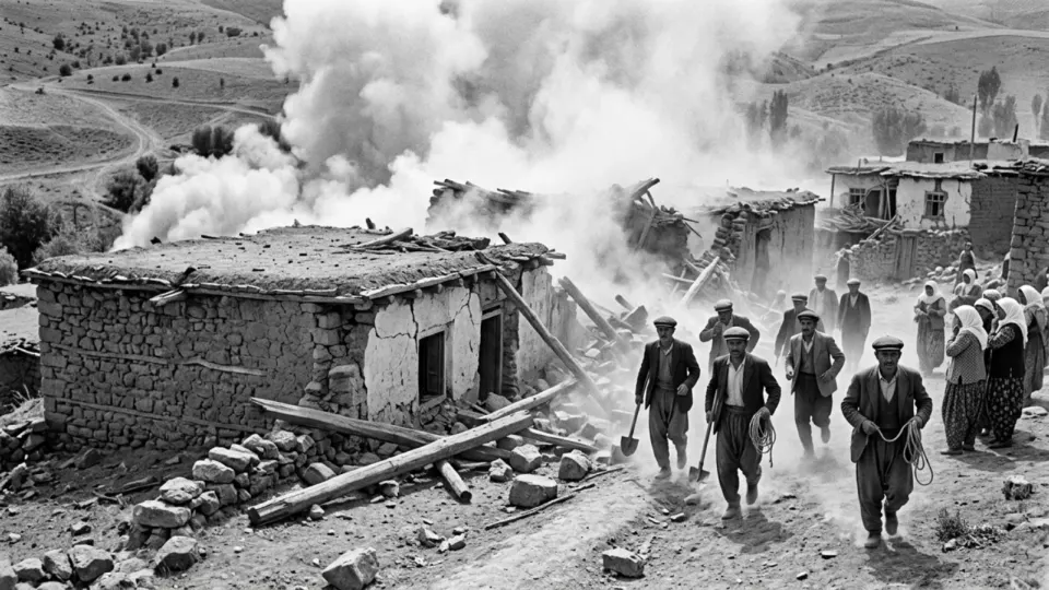 Varto'da evlerin çöktüğü an (temsili)