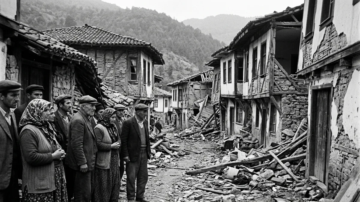 1968 Bartın depreminde yıkılan evler (temsili)