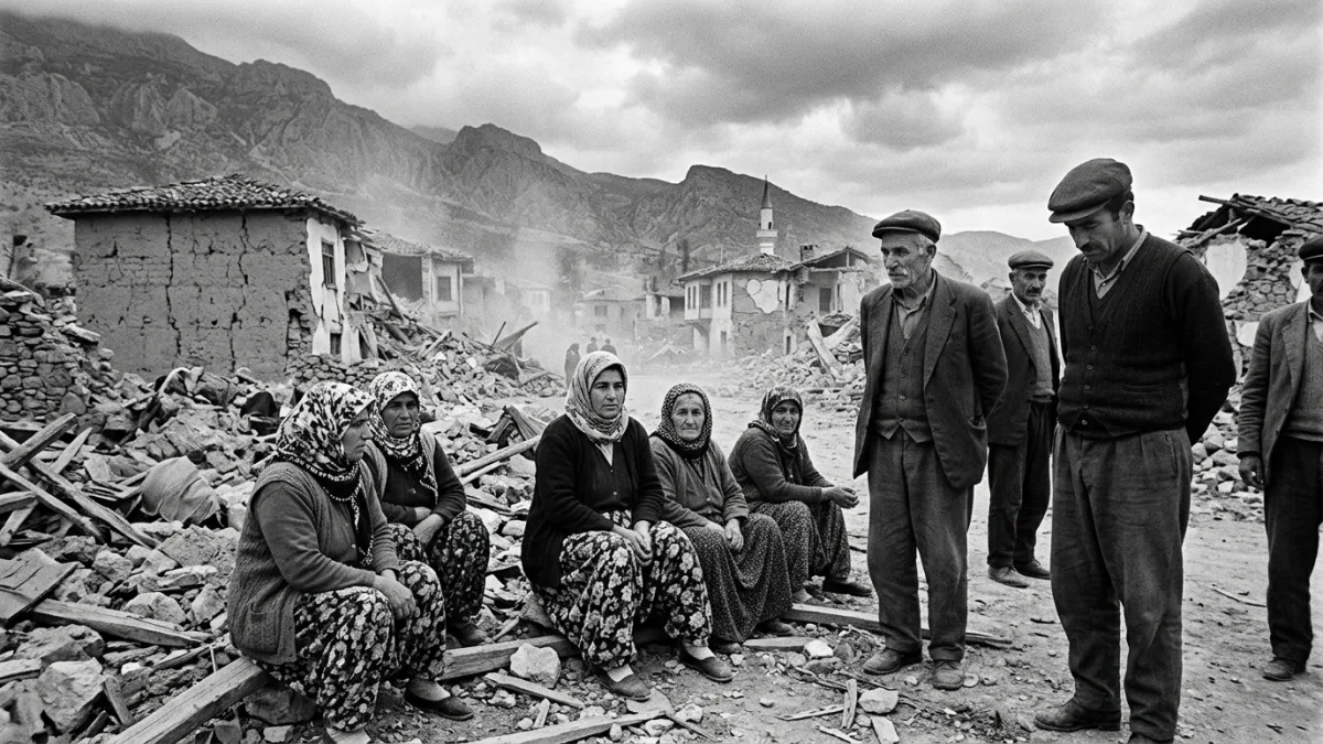 1969 Alaşehir depreminde yıkılan bir köy (temsili)