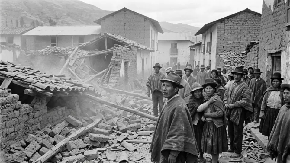 Huaraz'da deprem anı (temsili)
